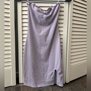 bodycon strapless lilac dress